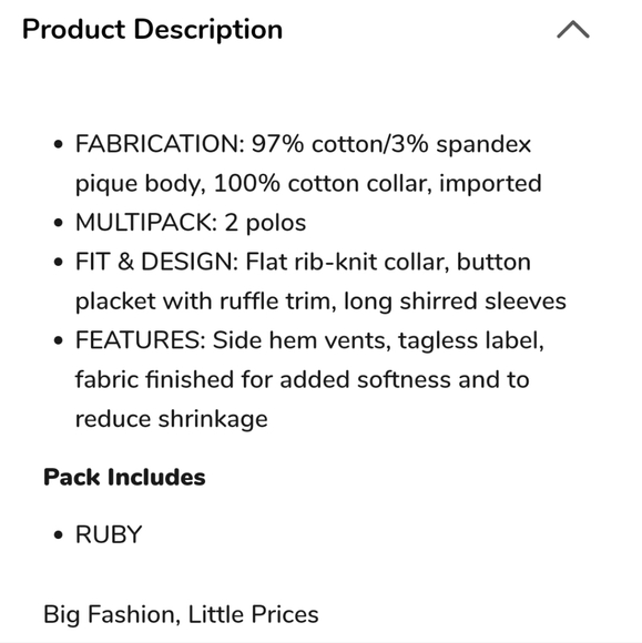 The Children's Place Red Kids Polo Shirt - 2 Pack size 7/8 y big girls - Picture 2 of 2